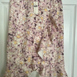 Anthropologie Floral Ruffle Pencil Skirt Size 0
